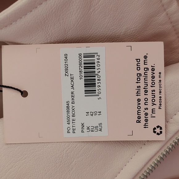 Misguided light pink faux leather moto jacket - Picture 4 of 12